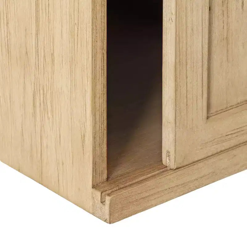 Tavolino sospeso in legno con armadietto