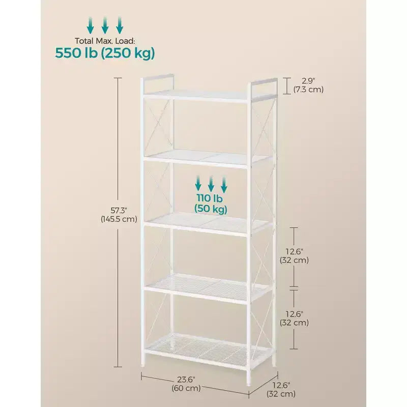Scaffale portaoggetti a 5 ripiani, scaffalatura e contenitore, portaoggetti da cucina, portaoggetti da garage, scaffale in metallo per ingresso, cucina, soggiorno, nero