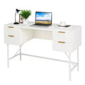 48 Computer Desk with 4 Drawers Storage Metal Frame Modern Study Writing Desk