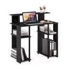 Scrivania per computer dal design semplice, postazione di lavoro per ufficio domestico, scrivania per studio, libreria aperta con supporto CPU, noce