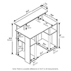 Scrivania per computer dal design semplice, postazione di lavoro per ufficio domestico, scrivania per studio, libreria aperta con supporto CPU, noce