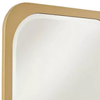 Specchio da Parete Rettangolare da Toilette Moderno, con Bordo Smussato e Cornice Dorata, 71 cm di Larghezza, per Bagno, Camera da Letto, Soggiorno