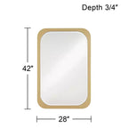 Specchio da Parete Rettangolare da Toilette Moderno, con Bordo Smussato e Cornice Dorata, 71 cm di Larghezza, per Bagno, Camera da Letto, Soggiorno