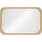 Specchio da Parete Rettangolare da Toilette Moderno, con Bordo Smussato e Cornice Dorata, 71 cm di Larghezza, per Bagno, Camera da Letto, Soggiorno