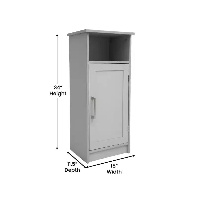 Organizzatore per Mobiletto da Bagno con Anta a Chiusura Magnetica, Ripiano Interno Regolabile e Ripiano Superiore Aperto