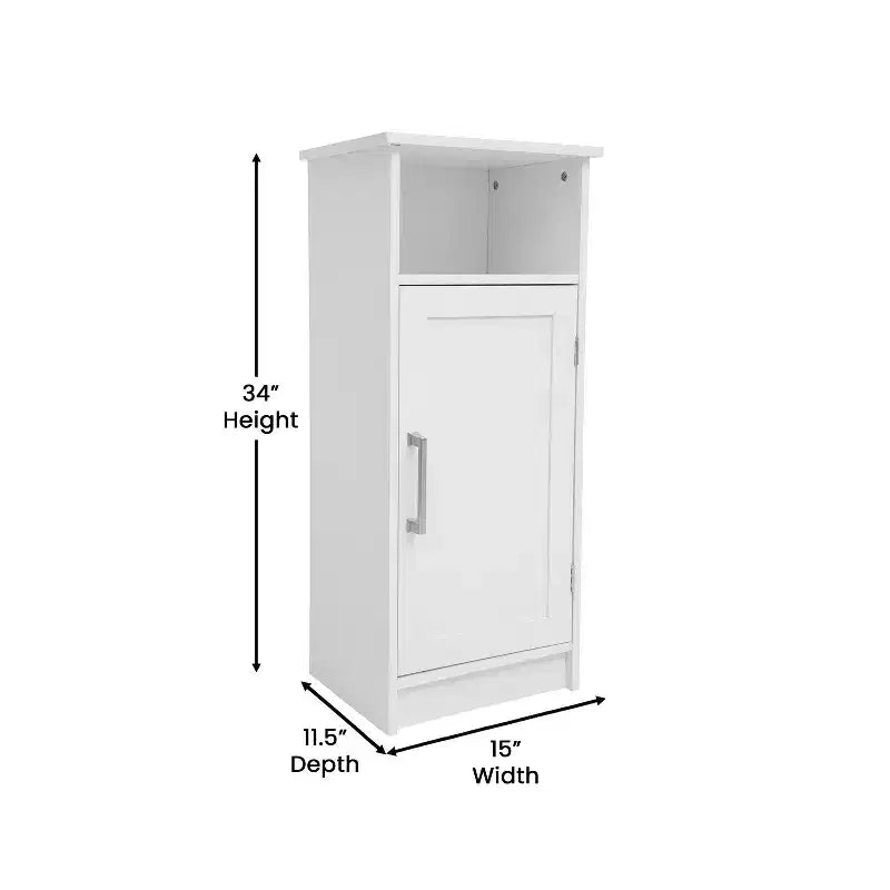 Organizzatore per Mobiletto da Bagno con Anta a Chiusura Magnetica, Ripiano Interno Regolabile e Ripiano Superiore Aperto