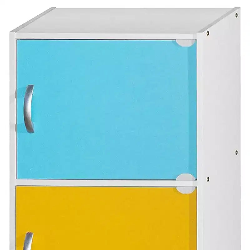 Mobile contenitore multiuso a 3 ante in legno ingegnerizzato resistente per cucina, ufficio, cameretta dei bambini e altra organizzazione domestica