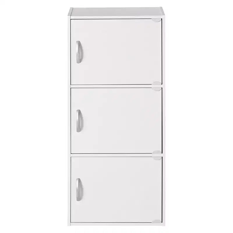 Mobile contenitore multiuso a 3 ante in legno ingegnerizzato resistente per cucina, ufficio, cameretta dei bambini e altra organizzazione domestica