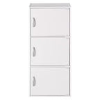 Mobile contenitore multiuso a 3 ante in legno ingegnerizzato resistente per cucina, ufficio, cameretta dei bambini e altra organizzazione domestica