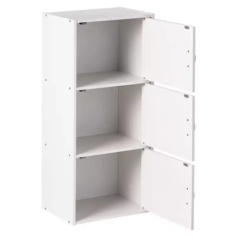 Mobile contenitore multiuso a 3 ante in legno ingegnerizzato resistente per cucina, ufficio, cameretta dei bambini e altra organizzazione domestica