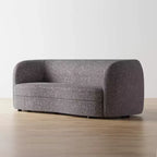 Divano in tessuto bouclé curvo Pinehush Boho da 215,9 cm con cuscini a molle insacchettate