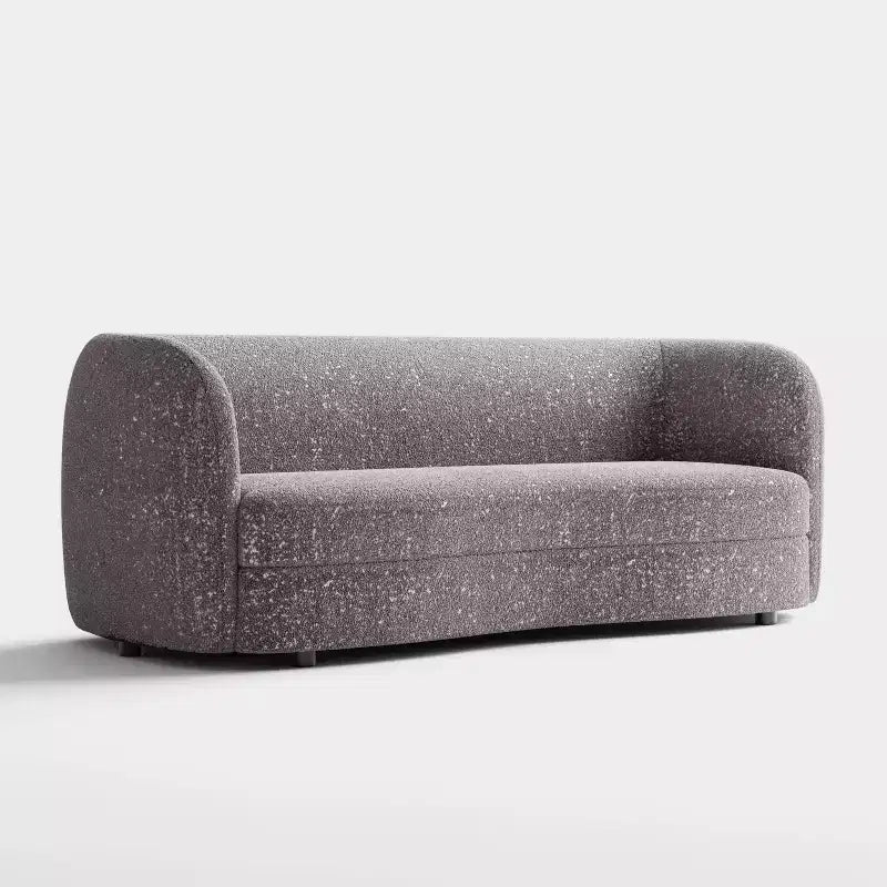 Divano in tessuto bouclé curvo Pinehush Boho da 215,9 cm con cuscini a molle insacchettate