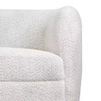 Divano in tessuto bouclé curvo Pinehush Boho da 215,9 cm con cuscini a molle insacchettate