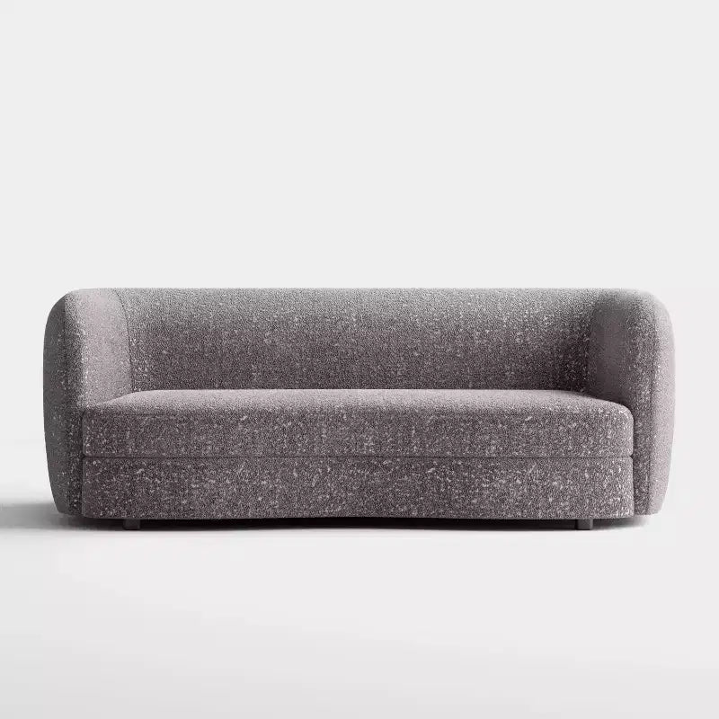 Divano in tessuto bouclé curvo Pinehush Boho da 215,9 cm con cuscini a molle insacchettate