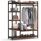 Freestanding Closet Organizer, Heavy Duty Clothes Closet, Portable Garment Rack with 6 Shelves and Hanging rod