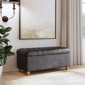 Ainsley Button Tufted Storage Bench Faux Leather