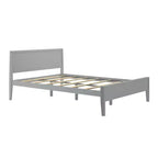 Struttura letto matrimoniale Queen, letto a piattaforma classico in legno massello con testiera a pannelli per bambini