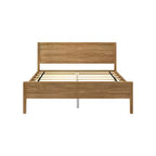 Struttura letto per materasso di circa 152 × 203 cm, letto a piattaforma classico in legno massello con testiera a pannelli per bambini