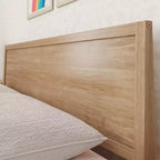 Struttura letto matrimoniale Queen, letto a piattaforma classico in legno massello con testiera a pannelli per bambini