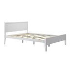 Struttura letto matrimoniale Queen, letto a piattaforma classico in legno massello con testiera a pannelli per bambini