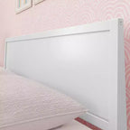 Struttura letto per materasso di circa 152 × 203 cm, letto a piattaforma classico in legno massello con testiera a pannelli per bambini