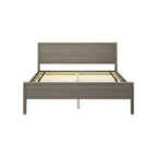 Struttura letto per materasso di circa 152 × 203 cm, letto a piattaforma classico in legno massello con testiera a pannelli per bambini