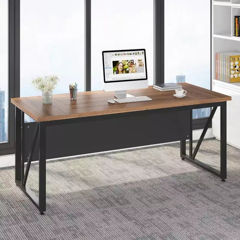 Scrivania semplice per computer da 139,7 cm, tavolo da scrittura per ufficio e postazione di lavoro