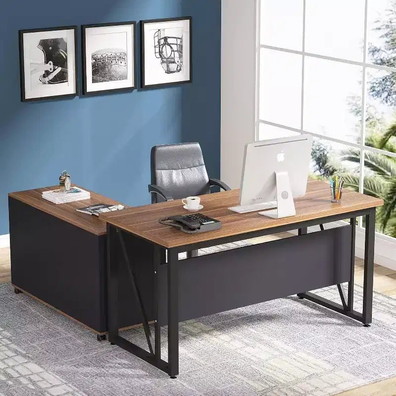 Scrivania semplice per computer da 139,7 cm, tavolo da scrittura per ufficio e postazione di lavoro