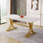 Tavolo da pranzo rettangolare da 160 cm per 4-6 persone, tavolo moderno per sala da pranzo, cucina, soggiorno