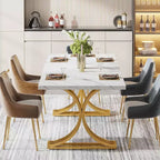 Tavolo da pranzo rettangolare da 160 cm per 4-6 persone, tavolo moderno per sala da pranzo, cucina, soggiorno