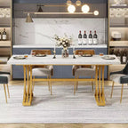 Tavolo da pranzo rettangolare da 160 cm per 4-6 persone, tavolo moderno per sala da pranzo, cucina, soggiorno
