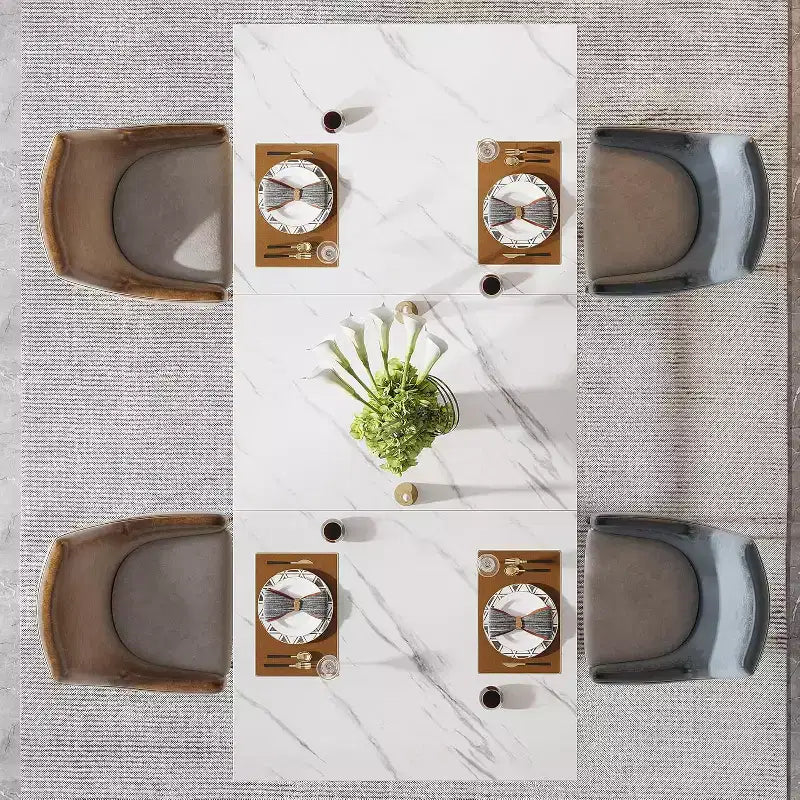 Tavolo da pranzo rettangolare da 160 cm per 4-6 persone, tavolo moderno per sala da pranzo, cucina, soggiorno