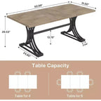 Tavolo da pranzo rettangolare da 160 cm per 4-6 persone, tavolo moderno per sala da pranzo, cucina, soggiorno