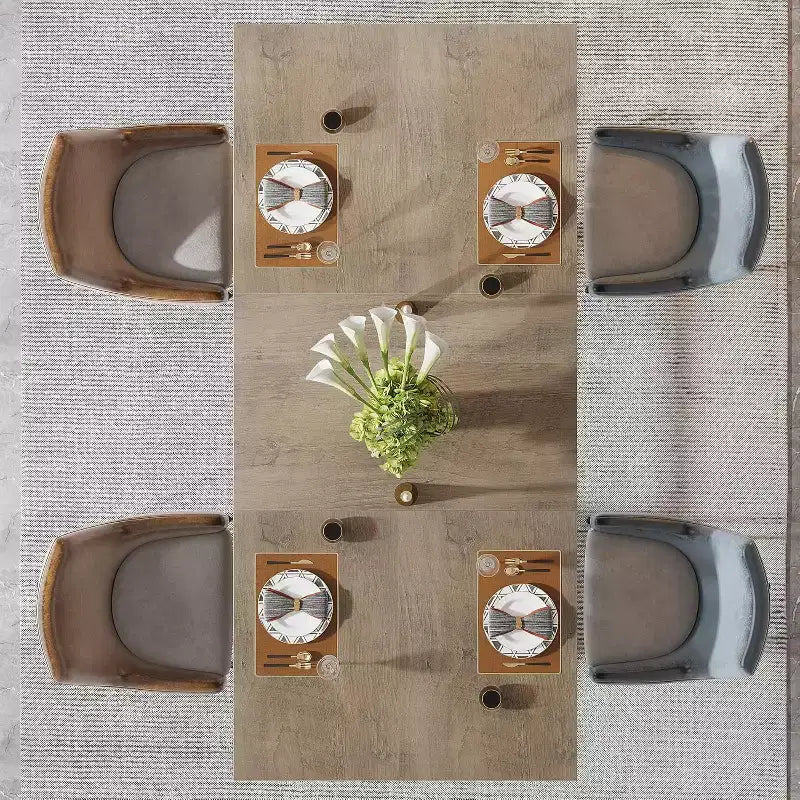 Tavolo da pranzo rettangolare da 160 cm per 4-6 persone, tavolo moderno per sala da pranzo, cucina, soggiorno