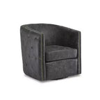 Casual Brentlow Swivel Accent Chair, Distressed Black