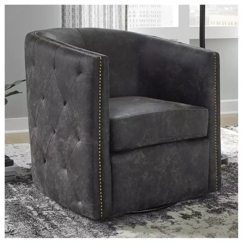 Poltrona girevole Casual Brentlow, nero anticato