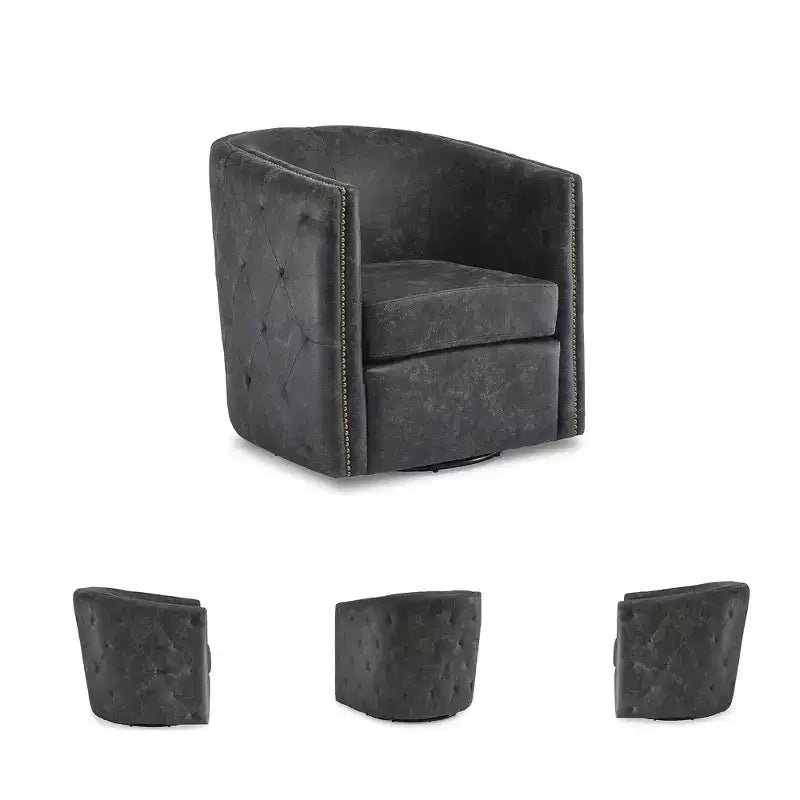 Poltrona girevole Casual Brentlow, nero anticato