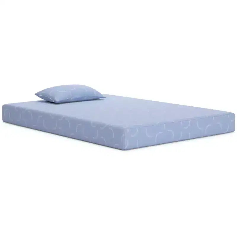 Materasso in memory foam rigido da 7 pollici con fodera in tessuto a maglia elastica e cuscino incluso, Blue Ocean