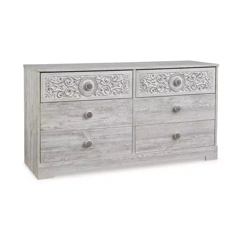 Casual Paxberry 6 Drawer Dresser, Whitewash