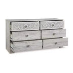 Cassettiera Casual Paxberry a 6 cassetti, finitura Whitewash