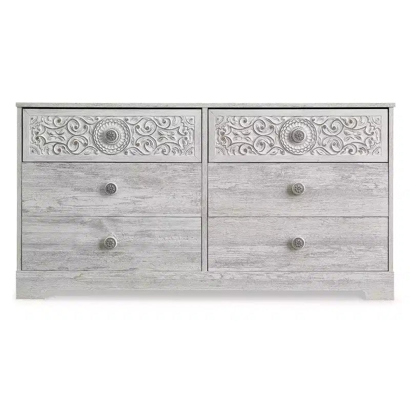 Cassettiera casual a 6 cassetti, tinta bianco sporco