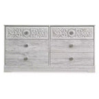 Cassettiera casual a 6 cassetti, tinta bianco sporco