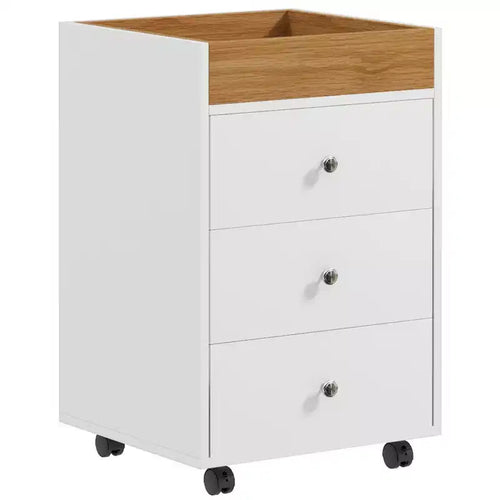 3 Drawer Vertical File Cabinet, Mobile Filing Cabinet with Removable Tray, Under Desk Printer Stand with Storage for Home Office