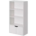 47 3 Tier Open Book Shelf & Bookcases with 2 Doors Storage Cabinet and 1 Adjustable Shelf - Ideal for Home Office, Living Room, Classroom