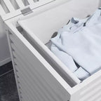 Cesto Portabiancheria in Bambù con Coperchio e Borsa Rimovibile, Contenitore per Vestiti Sporchi