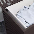 Cesto Portabiancheria in Bambù con Coperchio e Borsa Rimovibile, Contenitore per Vestiti Sporchi