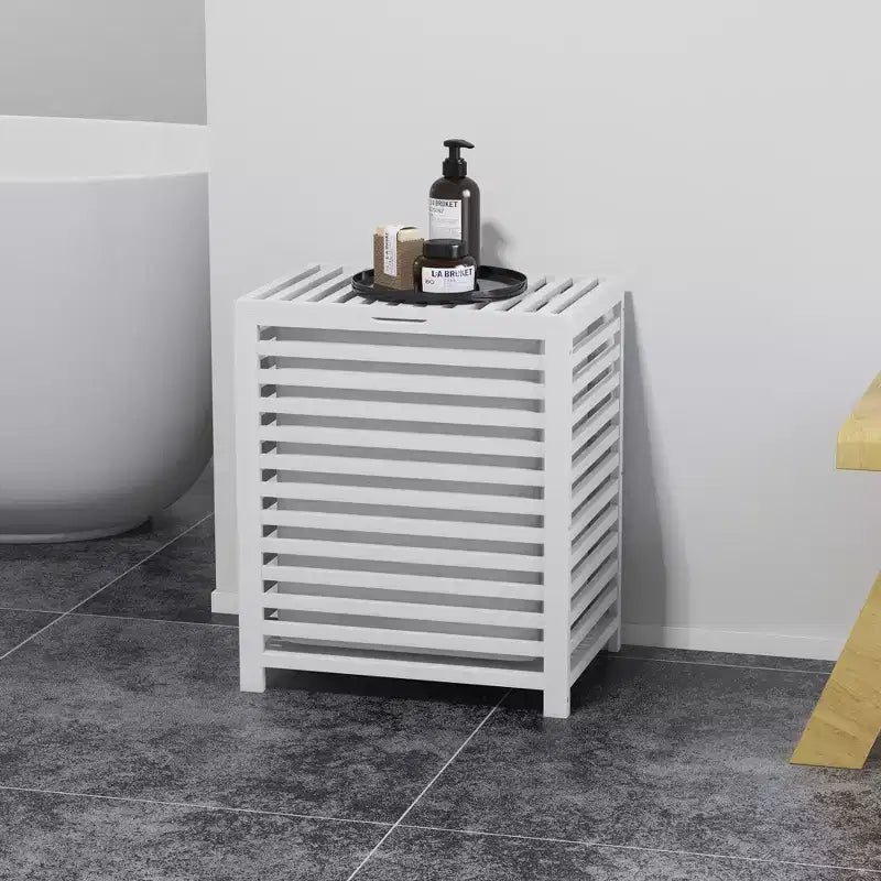Cesto Portabiancheria in Bambù con Coperchio e Borsa Rimovibile, Contenitore per Vestiti Sporchi