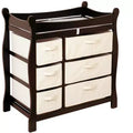 Sleigh Style Baby Changing Table with 6 Baskets