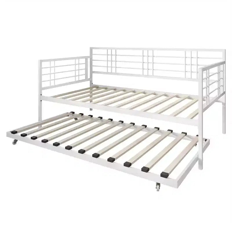 Lettino in metallo con letto estraibile