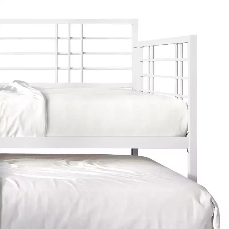 Lettino in metallo con letto estraibile